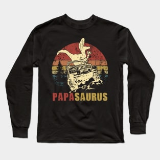 Vintage Jeep T-Shirt PapaSaurus Jeep Dad Gift Long Sleeve T-Shirt